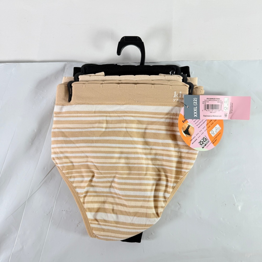 Kindly Yours Womens 3 Pack Sustainable Seamless Thong XXXL 22